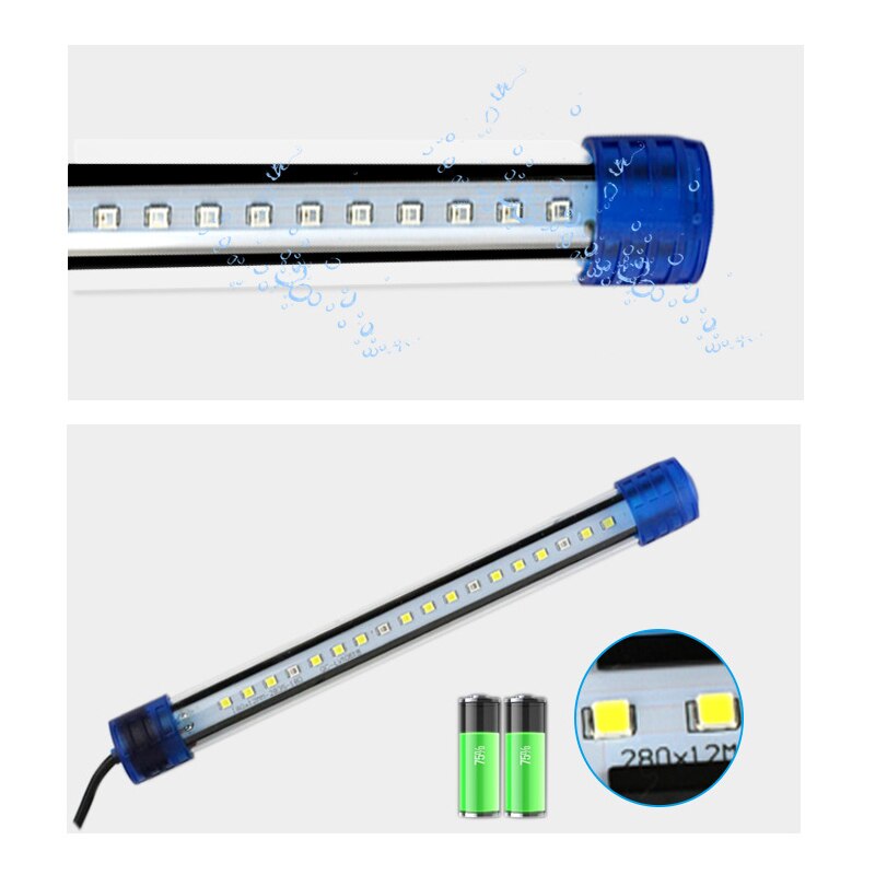 Donwei 20cm 30cm 40cm akvarium lys fisketank nedsenkbar lys lampe vanntett under vann 2835 smd fisk led lys 220v