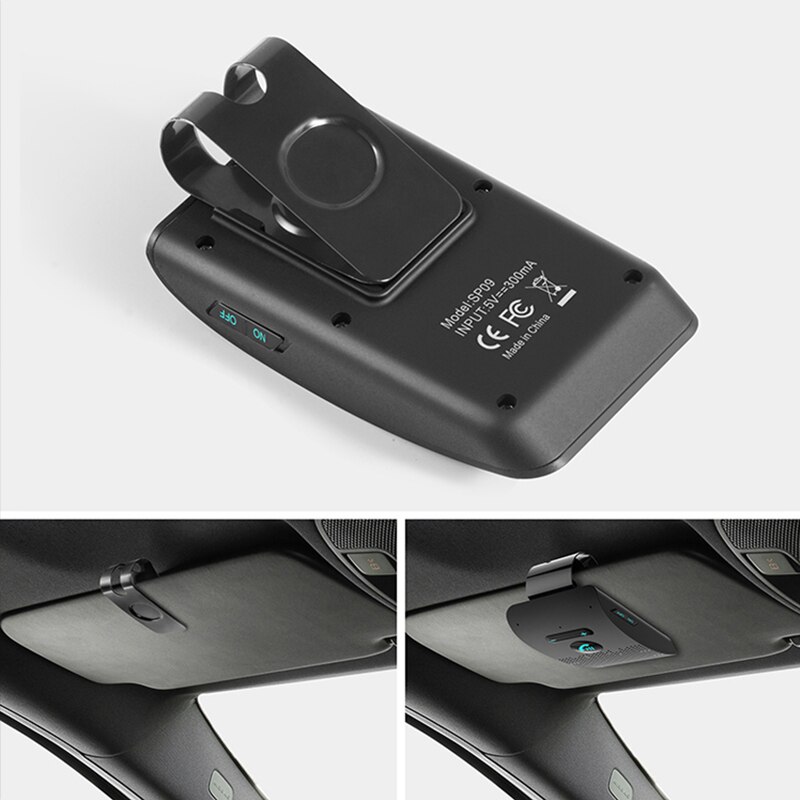Wireless Vehicle Car Bluetooth V5.0 Speakers Handsfree Car Kit Hands-free Bluetooth Speakerphone Sun Visor Car Accessories
