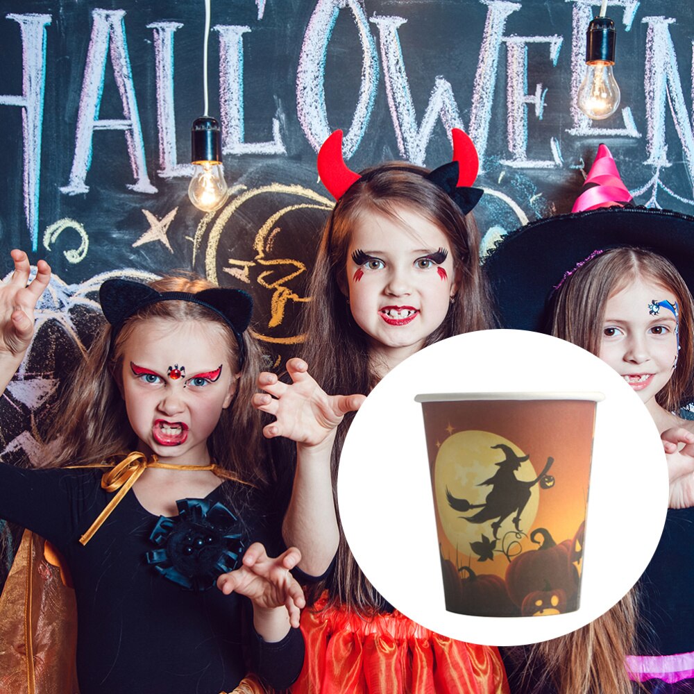 20Pcs Paper Cups Halloween Disposable Drinking Cups Party Paper Supplies