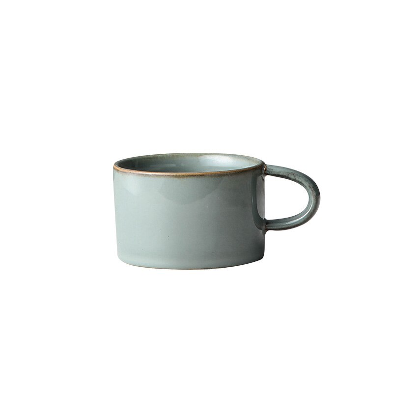 Tasse à café en céramique épaisse pour tasse à café au lait blanc plat tasse à expresso double cappuccino: Cement gray