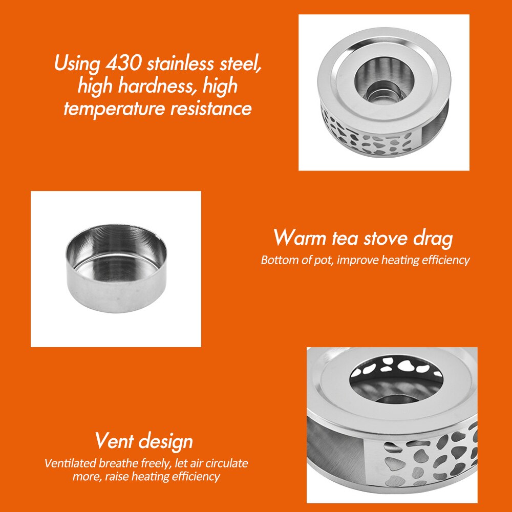 Portable Warmer Tea Holder Durable Stainless Steel Candle Warmer Tea Light Holder Trivets Coffee Warmer Heating Base Teapot Hold