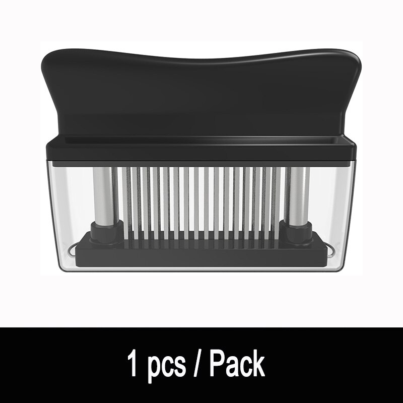 48 Blades Naald Vleesvermalser Rvs Mes Vlees Beaf Steak Hamer Van Vlees Hamer Pounder Koken Gereedschap: Black 1 Pcs