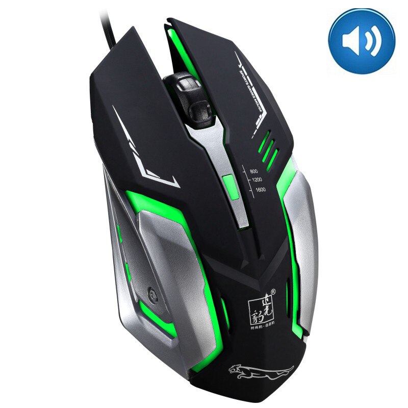 Wired Gaming Mouse 6 Button 3200DPI LED Optical USB Computer Mouse Game Mice Silent Mouse Mause For PC laptop Gamer: K1 Black Sound