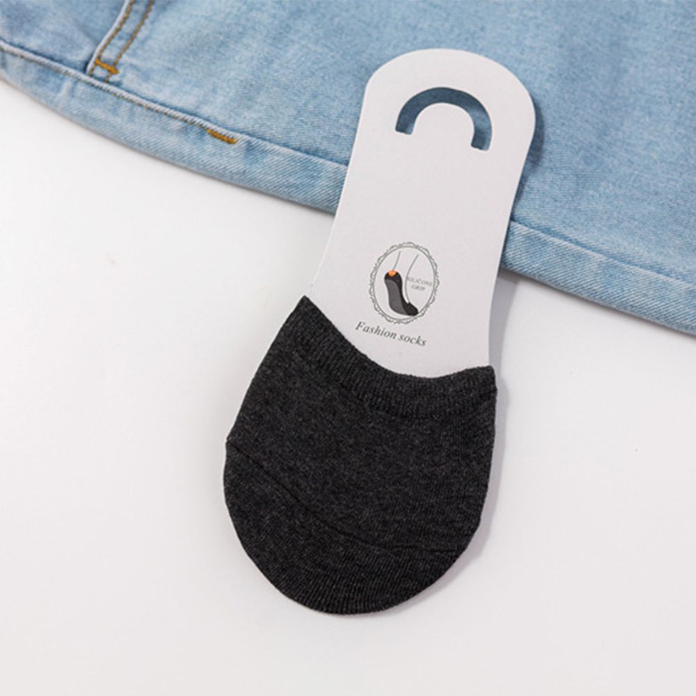 Woman Summer Forefoot Socks Thin Cotton Sweat Socks Non-slip Slippers High Heels Invisible Breathable Half Foot Socks: dark grey