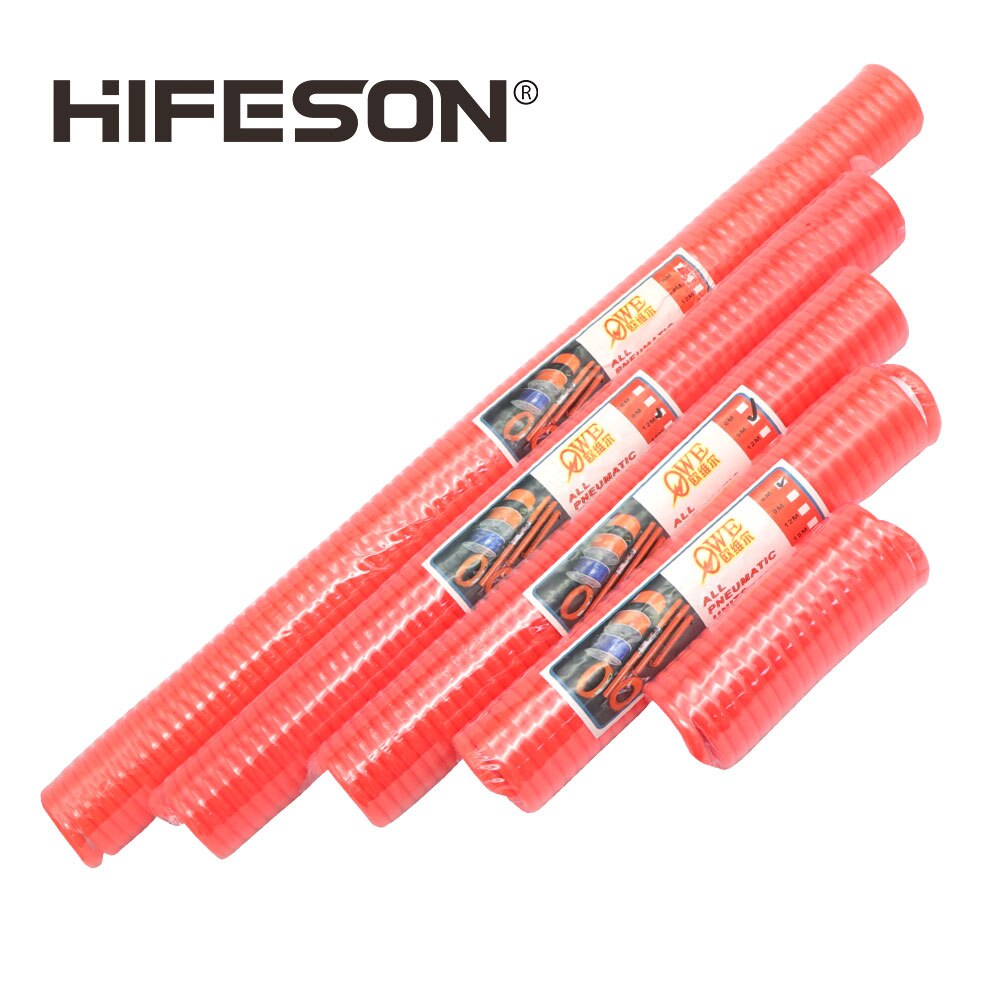 Hifeson luftkompressor teleskopisk spiralslange fleksibel pneumatisk pu fjederrør 8*5 mmair værktøjsrør 3m/6m/9m/12m/15m