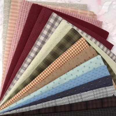 23 x 33cm 11- delt polykromatisk hi billigste japanske første fargevaskede stoffet søm dol gjør-det-selv-stoff rutet bomullsdukke: Vivi 027