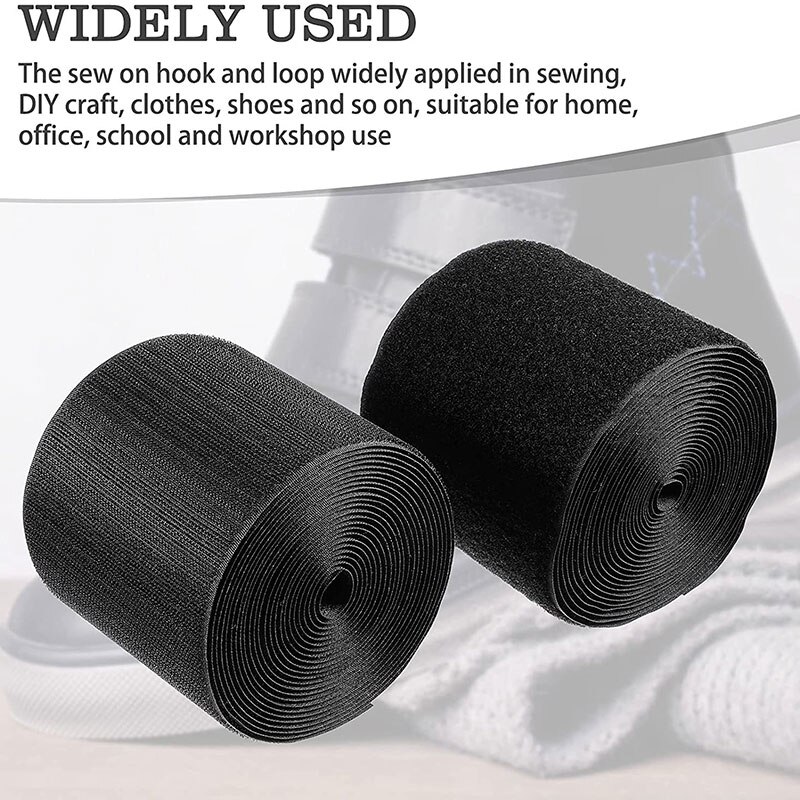 1 M/pair 100/150Mm Klittenband Niet-klevende Sluiting Tape Nylon Stof Tape Zwart Wit Magic tape Grijpende Sticker Naaien