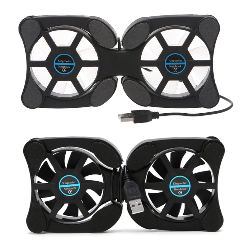 Folding USB Dual Fan Cooler Cooling Pad Stand for PC MAC Laptop Notebook Macbook