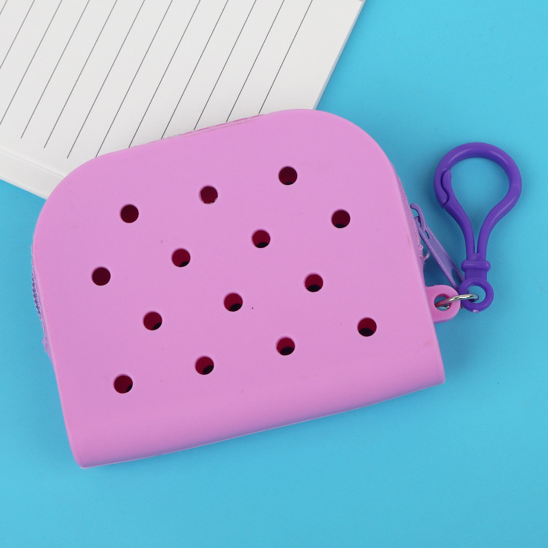 Cartoon Solid Color Silicone Hole Bags And Coordinates Cute Waterproof Bags: Blue