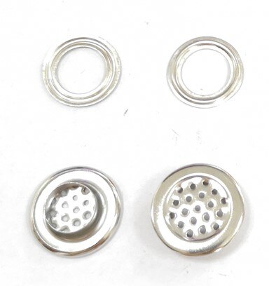 19 MM diameter Brass material eyelets with net 10 MM hole inner diameter eyelet for the hat and raincoat: Nickel-Free White