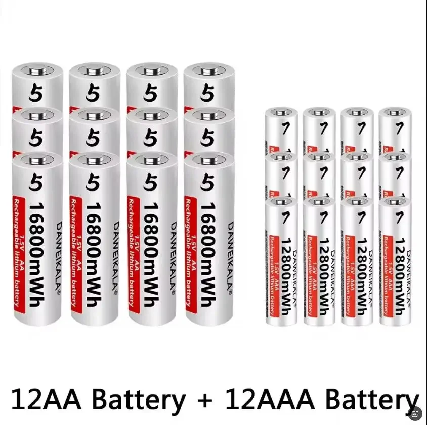 AA AAA rechargeable battery 1.5V lithium-ion battery remote For Mouse Flashlight Fan Game Machine electric toy battery: Dark Grey