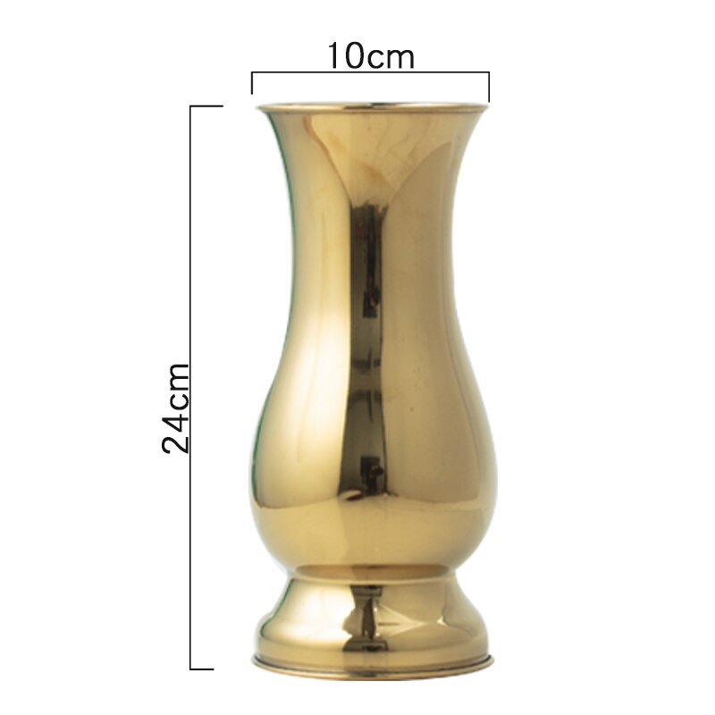 Chinese Stijl tafelblad Vazen Moderne Minimalistische Mode Ornamenten Ambachten Decoratieve Roestvrij Staal Vaas metalen Vazen: 3.9inch Golden