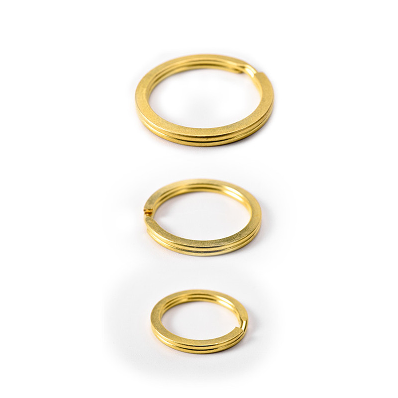 QOONG Lots 3 Pcs 35mm 30mm 25mm Brass Key Chain Split Rings Unisex Key Ring Keychain Hanging Buckle Keyrings Accessories Q15
