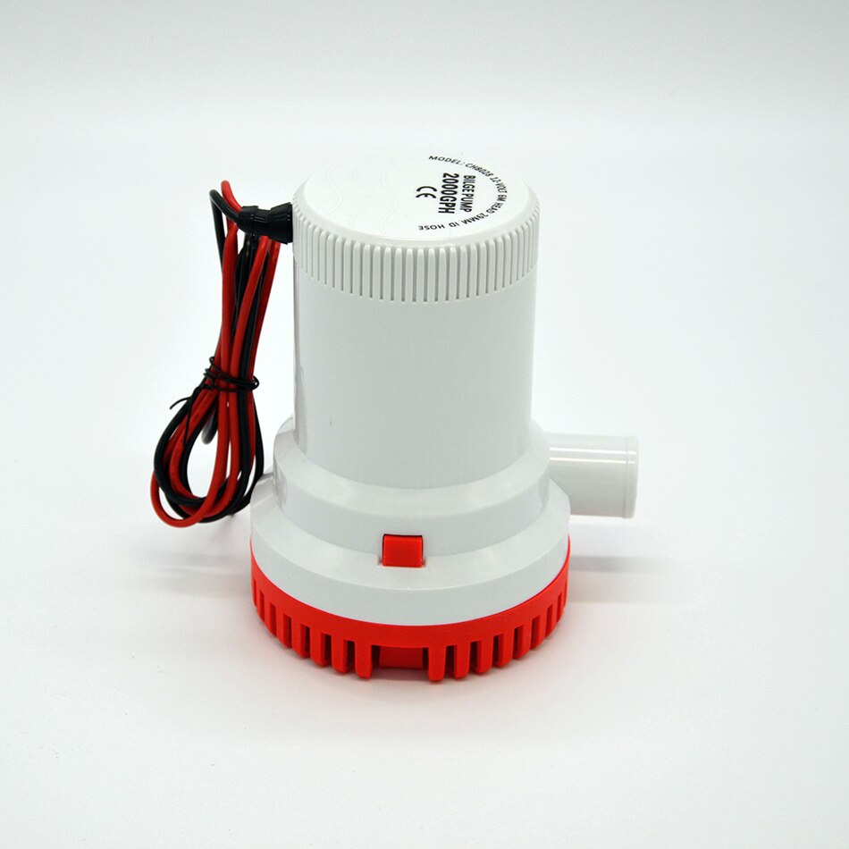 Large flow dc 12v/24v submersible boat water pump,bilge pump 2000GPH electric water pump for boats accessories marin