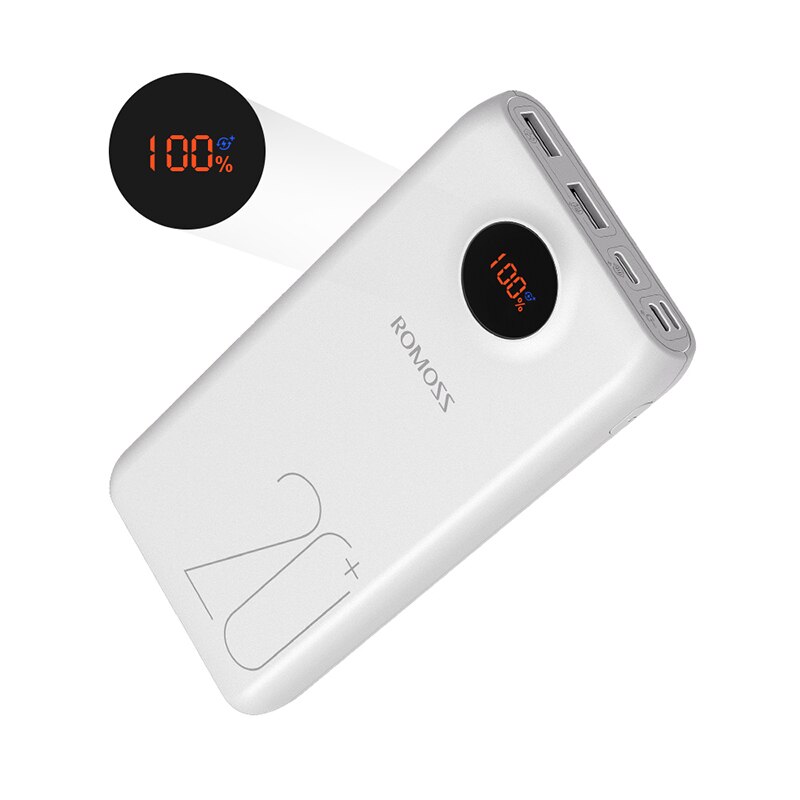 ROMOSS SW20 Pro 20000mAh Power Bank Portable External Battery With QC3.0 Fast Charging And LED Display For Phones Tablet: Default Title
