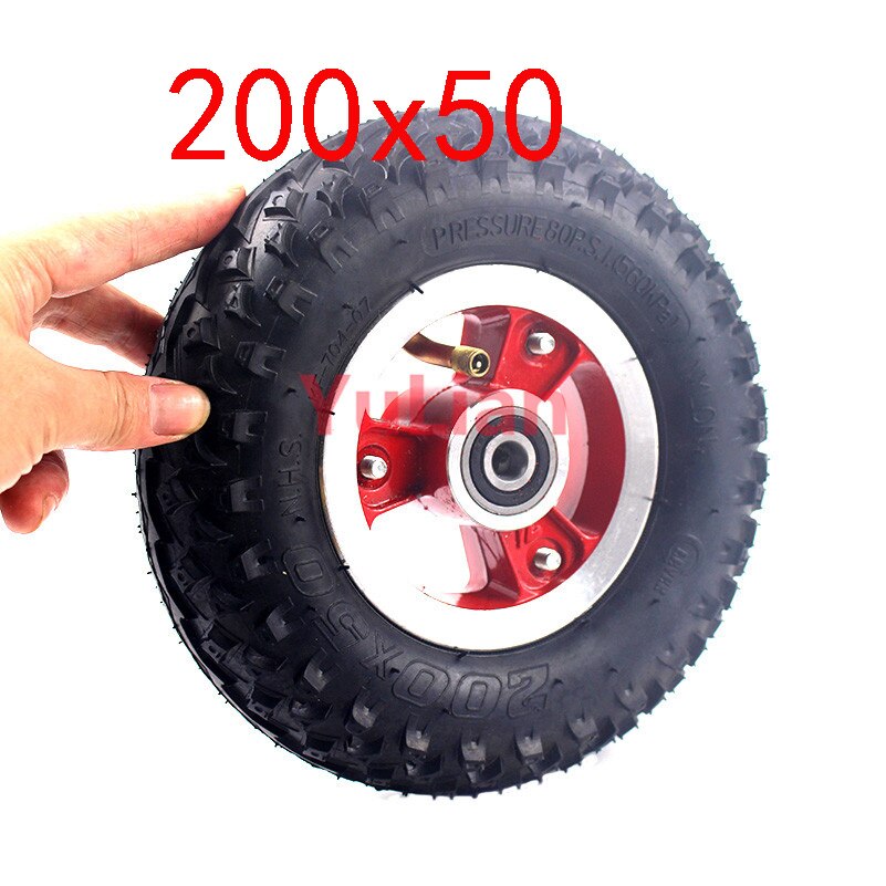 200*50 Electric Scooter Wheel Electric Vehicle Pneumatic Tire Inner Tube with Alloy Rim 8 Inch Scooter Wheel 200x50 Tire