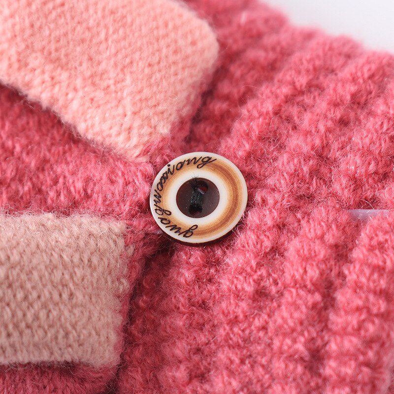 1PC urocze zwierzę ciepłe rękawiczki dla dzieci kreskówka rękawiczki z dzianiny imitacja kaszmiru zimowe ciepłe miękkie zagęścić pół palca rękawiczki