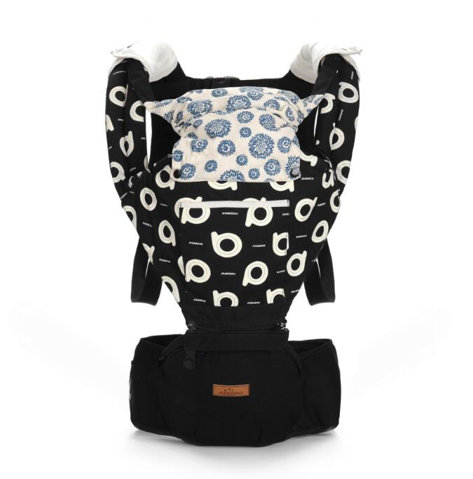 Porte-bébé multifonction d'hiver aiebao avec repose-taille dorsal: Fleur bleue