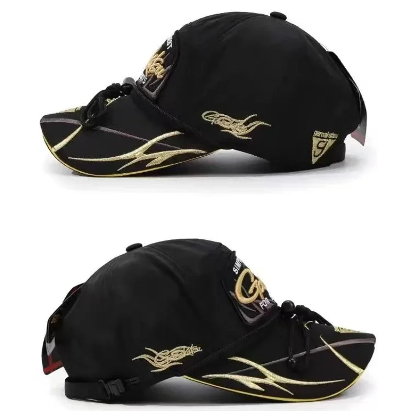 Gamakatsu waterdichte visserij-baseballpet Katoenen zonwering Vissershoeden met clip Trendy truckerhoeden voor heren