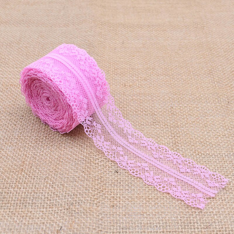 10 m/lot 4cm dentelle Tulle rouleau tissu bobine de mariage bricolage décoration bébé douche Tutu anniversaire décor fête fournitures décoratives: T04 Pink