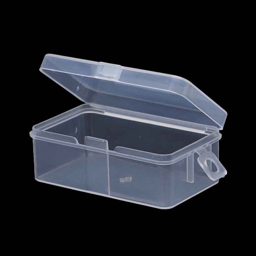 Small Mini Rectangle Plastic Bead Storage Containers Box with Hinged Cover Lid for Beads, Jewelry, Earplugs, 7.3x4.3x2.9cm