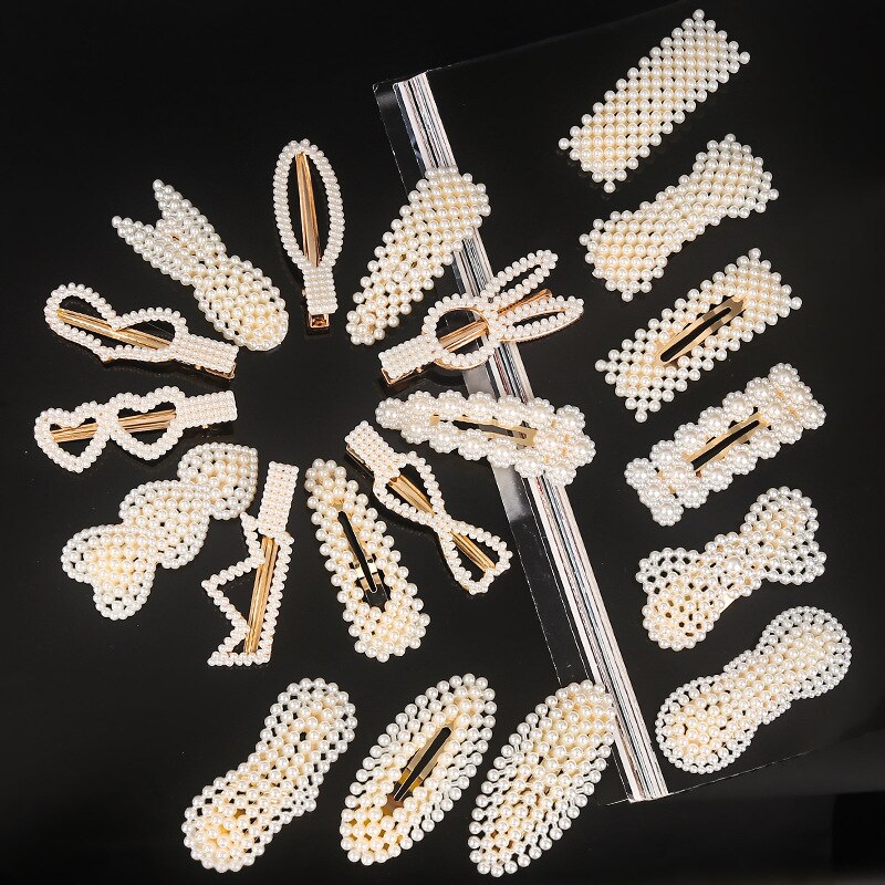 imitation pearl hairpin women's girl handmade pearl flower hairpin hair accessories