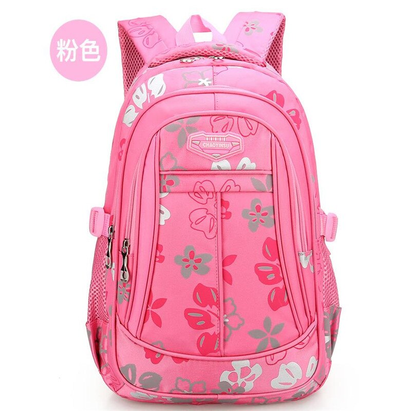 Grande capacité enfants sacs d'école pour adolescents filles sac à dos étanche durable et respirant sac à dos scolaire: Pink S