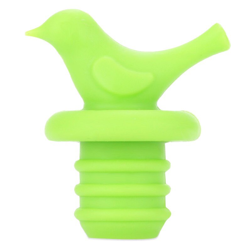 4 colors of safety and home health red bar preservation tool silicone bottle stopper bottle cap bird stopper: Green
