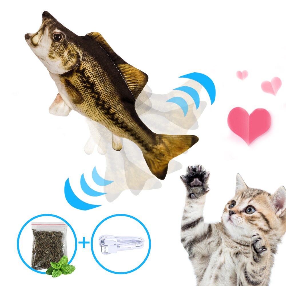 Huisdier speelgoed elektrisch katten speelgoed pluche 3d interactieve elektronische usb bijtbestendige kauw kies bewegende dansende vis speelgoed kitten katten speelgoed