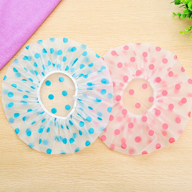 1pcs Shower Caps Waterproof Bathing Cap Hair-Salon Elastic Shower Caps Reusable Clear Hair Bathroom Products Random Colour
