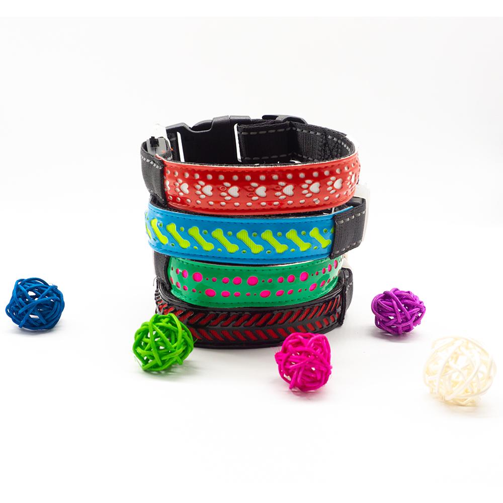 Självlysande mönster halsband för hundar halsband cool usb laddning led hund halsband anti-lost halsband roliga husdjur produkter