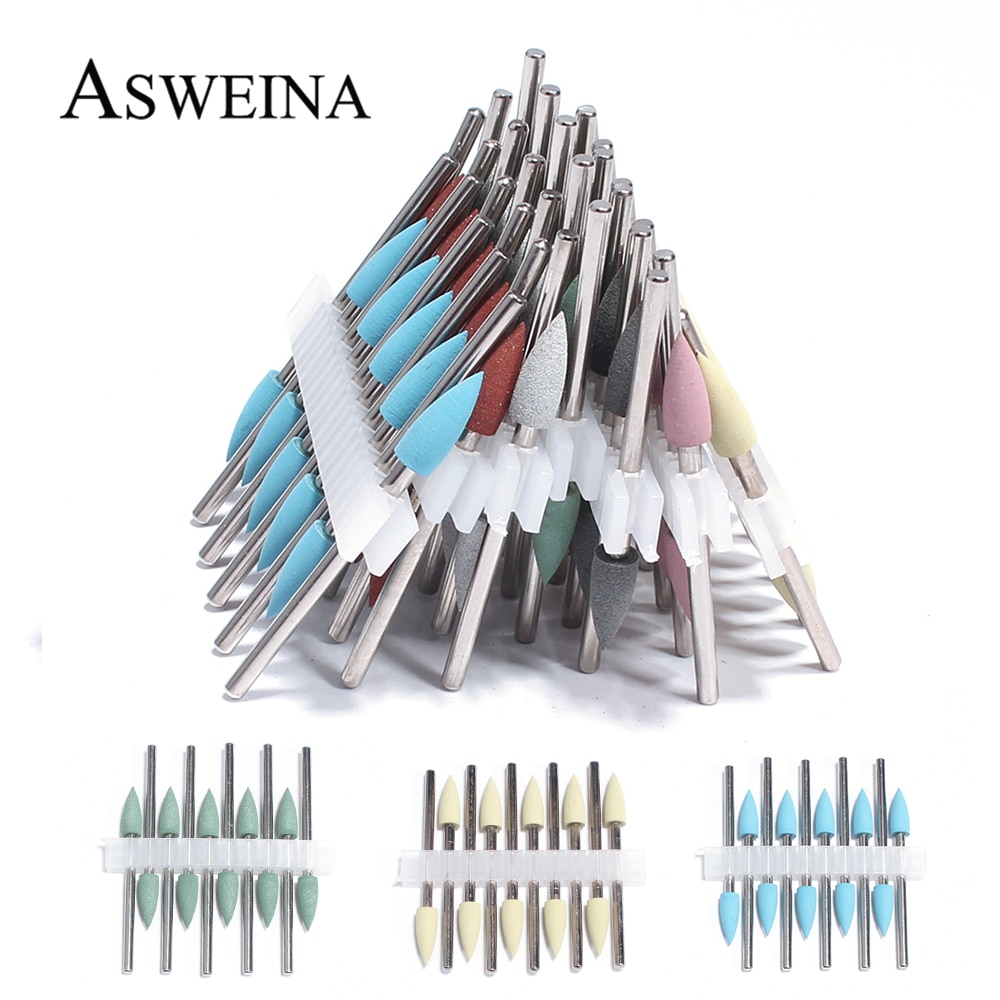Unid/set de brocas de silicona para uñas, brocas de goma para manicura, brocas de fresado eléctrico rotativo, herramientas de rebaba, 10 unidades