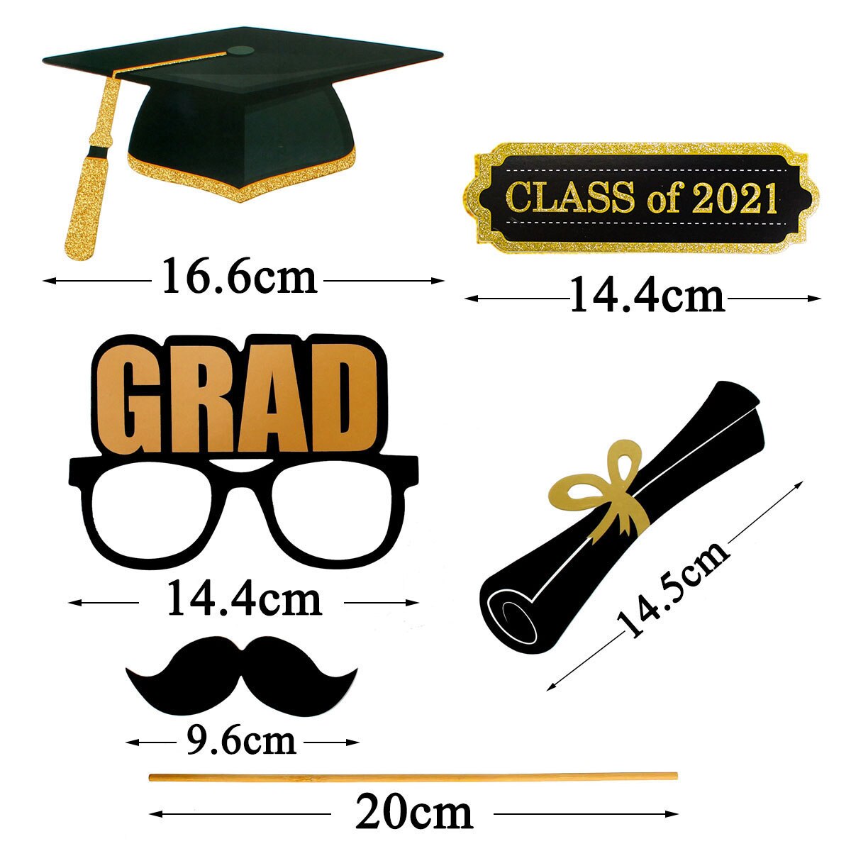 28pcs Paper Photo Booth Props Graduation Party Decoration Photobooth Bachelor Cap Grad Congrate Graduated Supplies