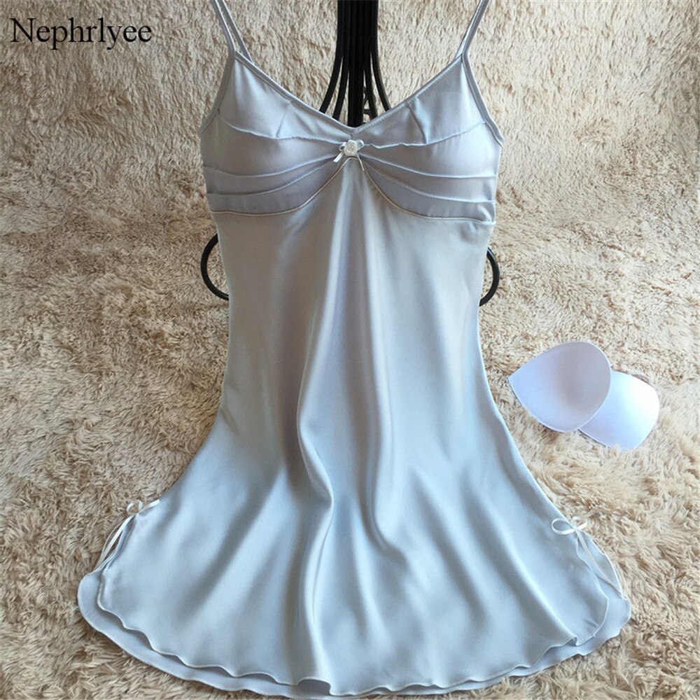 Zomer Tops Vrouwen Nachtkleding Zijde Nighty Nachthemd Sexy Nachtjapon Lady Off Shoulder Nachtkleding Vrouwelijke Night Jurk SLP173