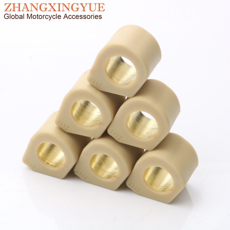 6pc rendimiento variador pesos para rodillos 9 gramos 11,5 gramos 13gram 14gram 21x17mm para Vespa GTS200 GTS250 GTS300 GTS 200, 250, 300