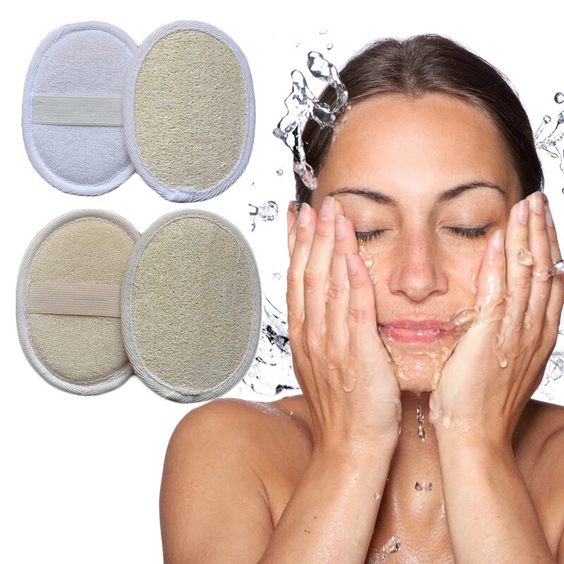 10 Stuks Natuurlijke Loofah Spons Wrijven Exfoliëren Bad Handschoen Ovale Bad Handdoek Huid Schijf Pads Mannelijke Vrouwelijke Gezicht reinigingsborstel