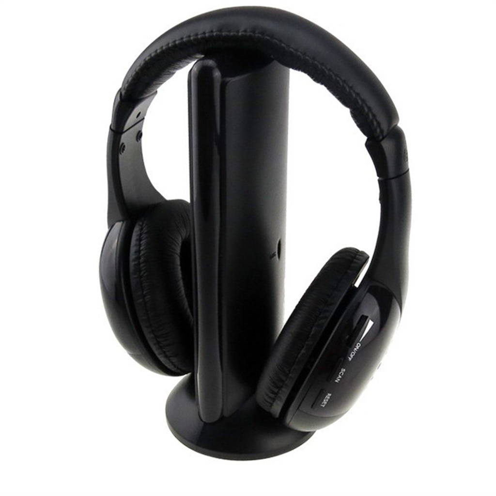 5 in 1 Headset Wireless Headphones Cordless RF Headset Earphones For TV DVD PC HIFI Stereo Sound Earphone For Game Player