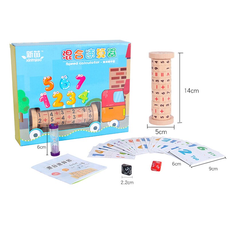 Children Math Toys Wooden Mathematics Addition Subtraction Calculator Learning Toys for Children Early Educational 6 Years Old