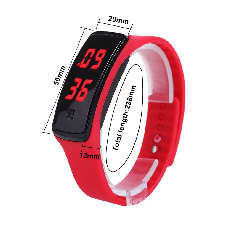 Sport LED Frauen Uhren Süssigkeit Farbe Silikon Gummi Touchscreen Digitale Uhren Wasserdicht Armbinde Armbanduhr TC21