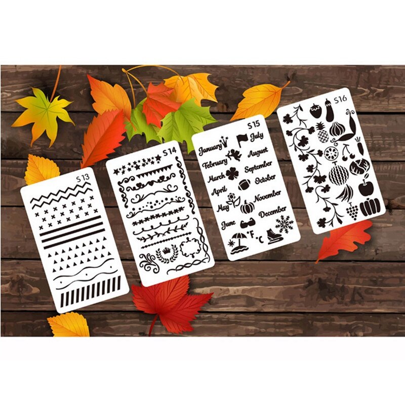 36 Pcs DIY Drawing Template Painting Template & 18 Pcs Mesh Zipper Pouch Document Bag