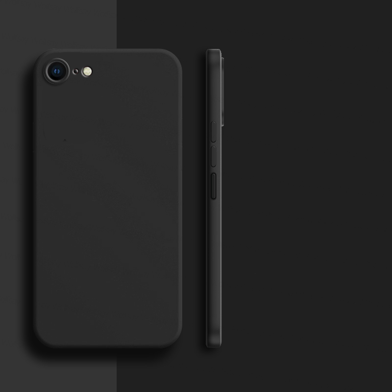 For iPhone 8 Case For iPhone SE 7 8 Plus Cover Case Luxury Shockproof Soft TPU Liquid Silicone Phone Back Cover Case: black / For iPhone SE (2020)