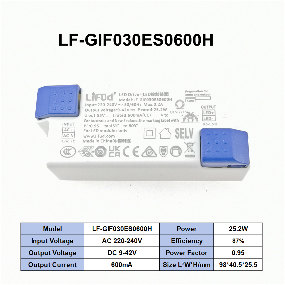 220v lifud-led-ohjainta  dc9-42v 25w-40w lf-gifxxxes 600ma 700ma 750ma 800ma 850ma 900ma 950ma 1000ma 1050ma valaistusmuuntaja: Beige