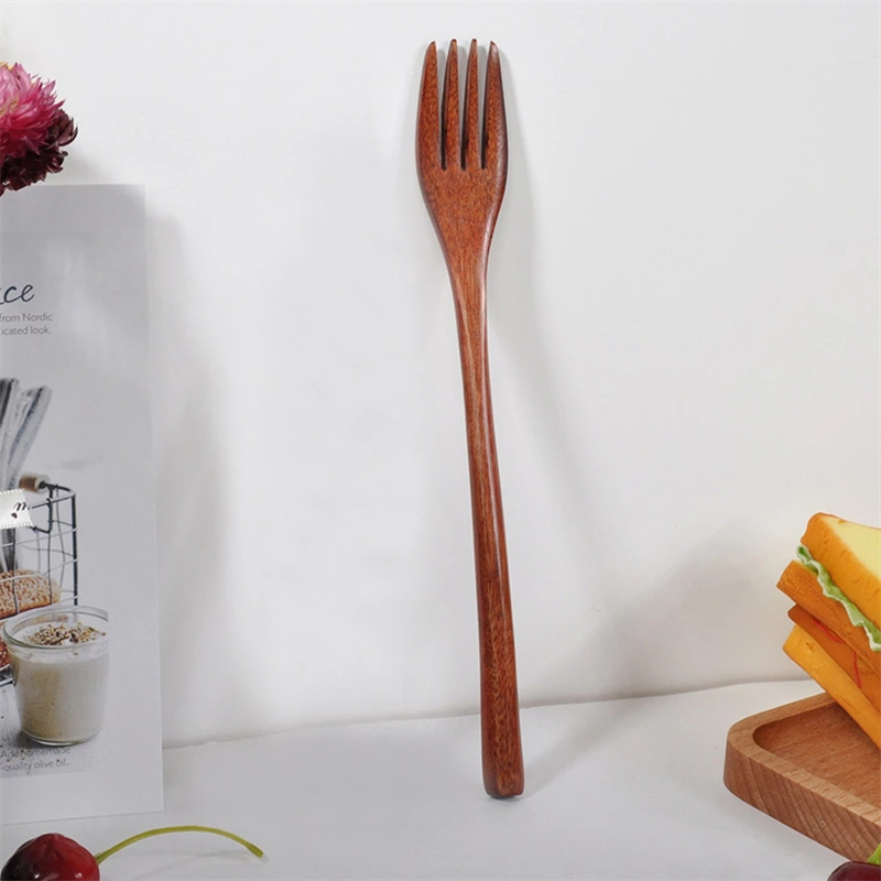 Tenedores para pastel, tenedor de postre de madera, tenedores para té, tenedor pequeño de bambú para aperitivos de frutas, vajilla, utensilios de , 1 Uds.