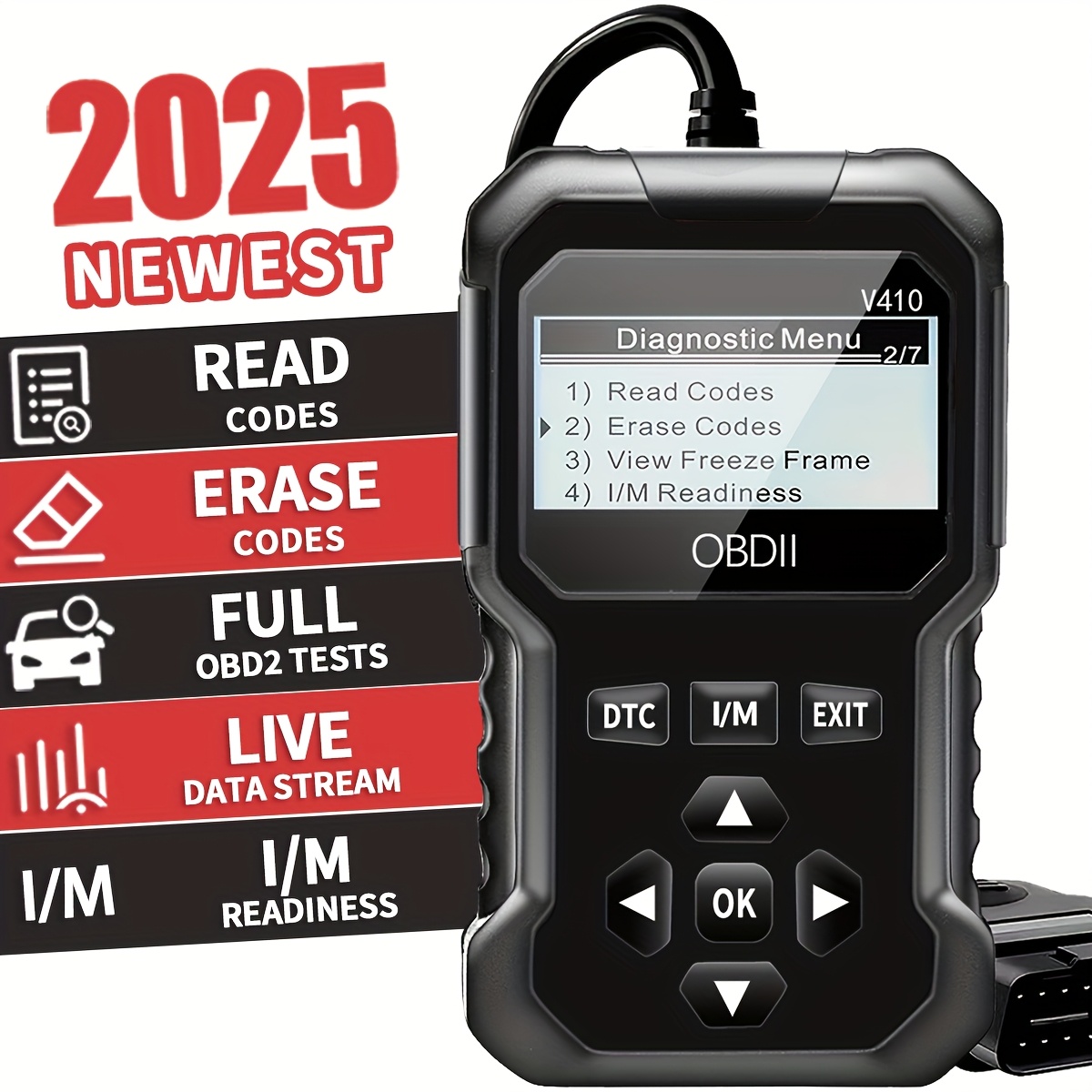 Car Obd2 Scanner Diagnostic Tool Code Reader Engine Fault Code Reader Scanner Can Diagnosis All Obd Ii in 1996 Agreement Car Scanning Tool: black