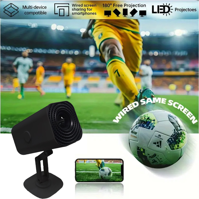 MINI Portable Projector WIFI Resolution Intelligent Control Home Theater Outdoor Movie LED Projector