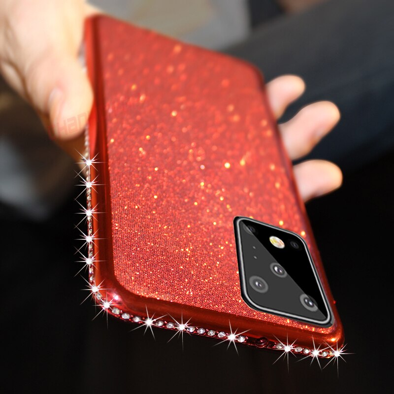 Voor Samsung Galaxy A51 Case 3D Diamond Glitter Soft Tpu Cover Voor Samsung A71 A51 Sm A515F A717F Een 51 71 Bling Strass Gevallen: Samsung Galaxy A51 / Rood