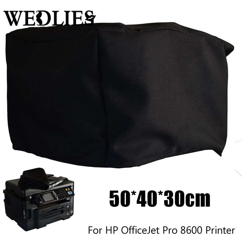 Cubierta antipolvo de poliéster y algodón para silla de impresora OfficeJet Pro 8600, tela para mesa, negro, exterior, plateado y gris, 20x16x12''