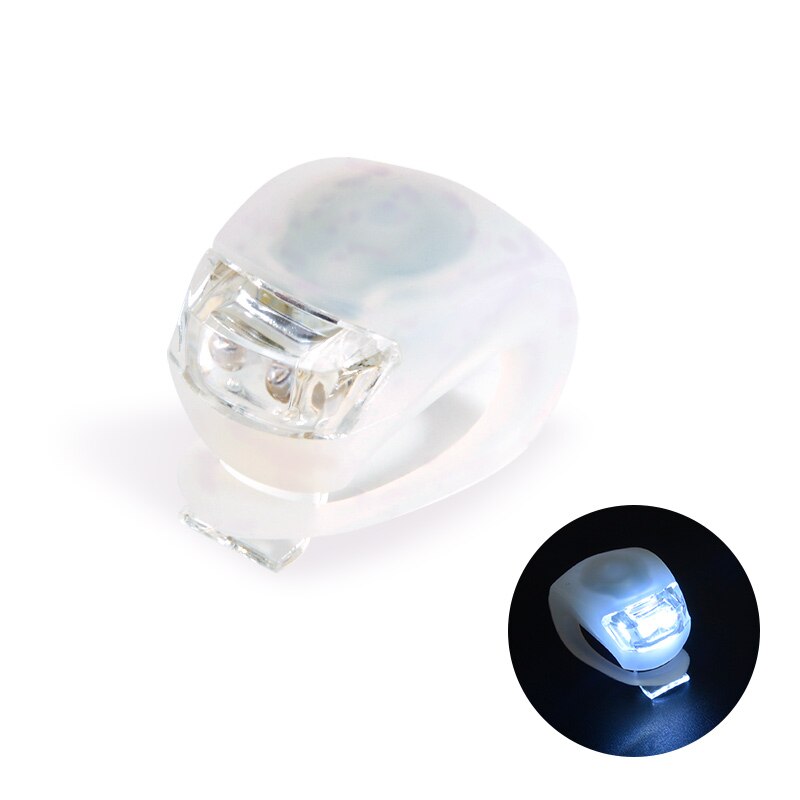 1pc Knipperende Voor Fietslicht Silicone LED Head Voor Achter Wiel Fiets Licht Waterdicht Fietsen Fiets Accessoires: WHITE