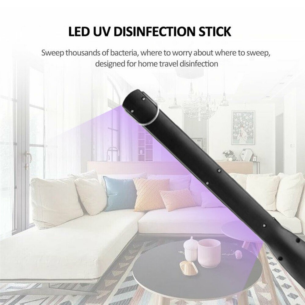 Portable Ultraviolet Lamp 30 LED UV Sterilizer Light USB Rechargeable Handheld UV Disinfection Germicidal Light Home Hotel Use