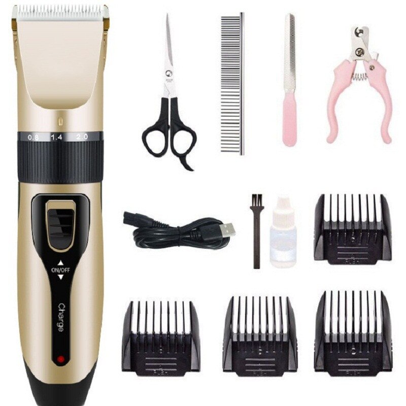 Rasoir électrique pour animaux de compagnie, Kit de toilettage pour chiens et chats: 12pcs set